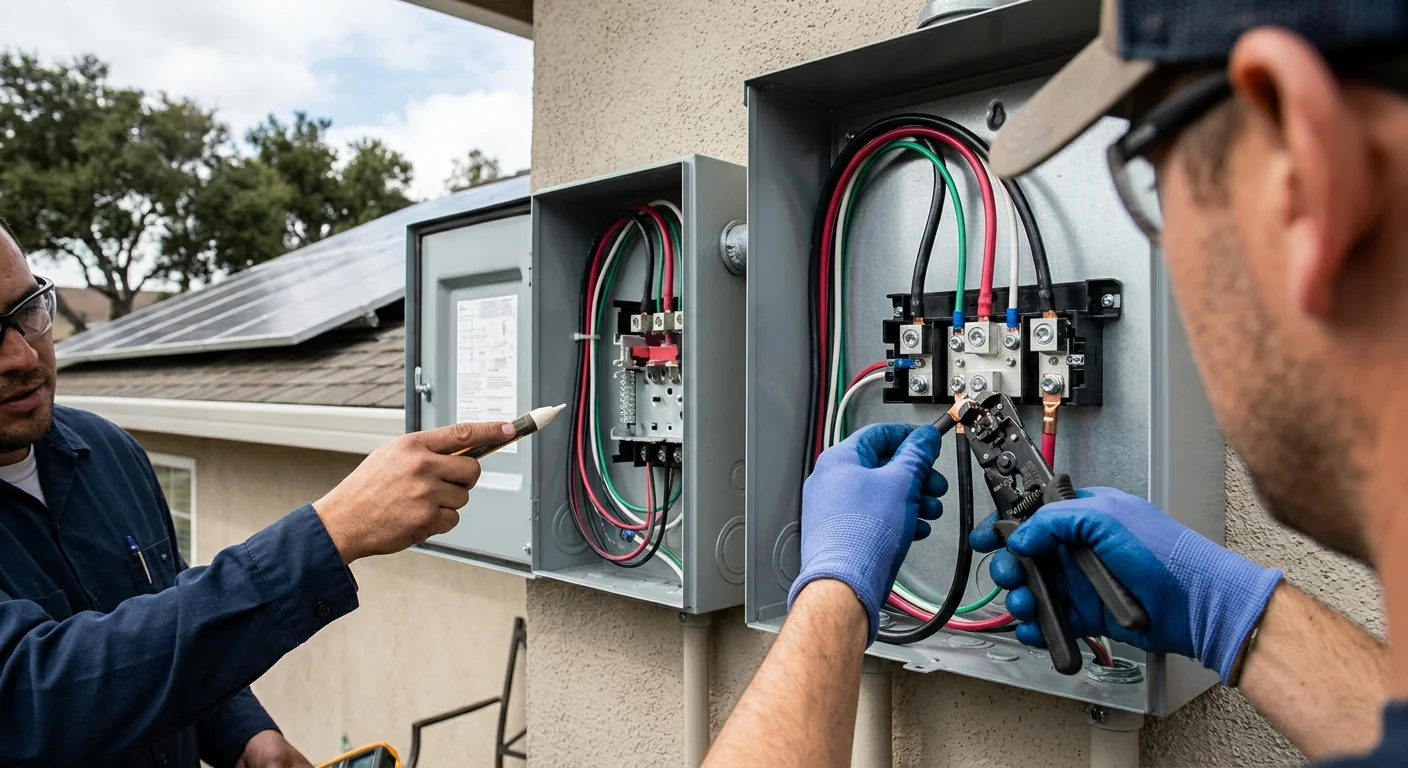 Close inspection of inverter wiring and DC disconnect during replacement