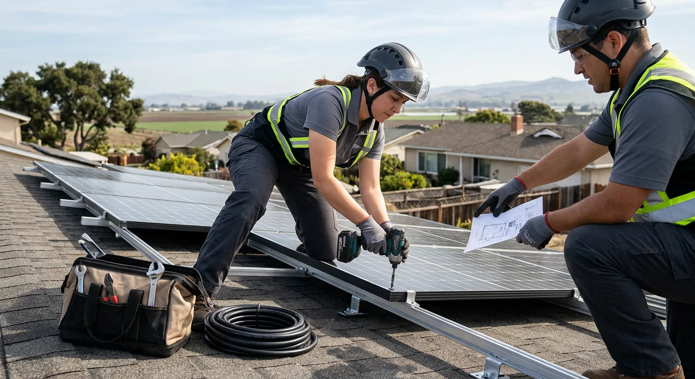 Map-style view of solar service coverage across Watsonville neighborhoods and nearby communities